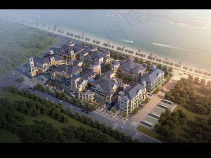 欧式小区鸟瞰图