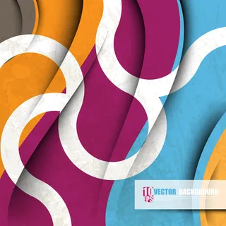 色彩分明曲线褶皱矢量图