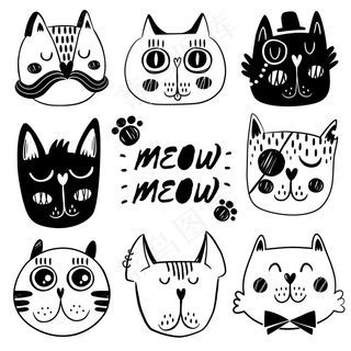 可爱卡通矢量猫