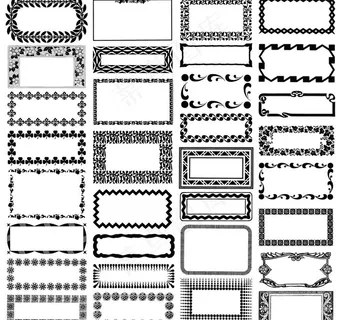 边框花边黑白装饰几何图片