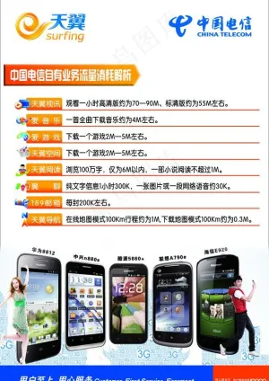中国电信 手机彩页图片