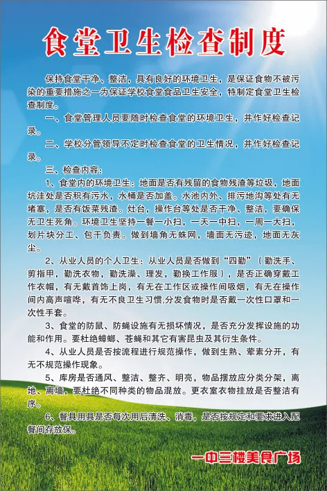 食堂卫生检查制度cdr矢量模版下载