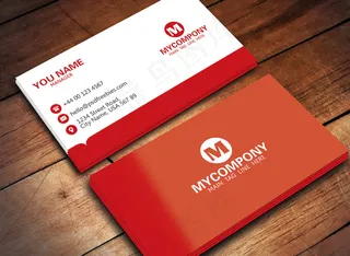 红色简约高档名片
