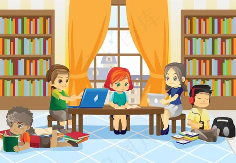 学习的孩子矢量