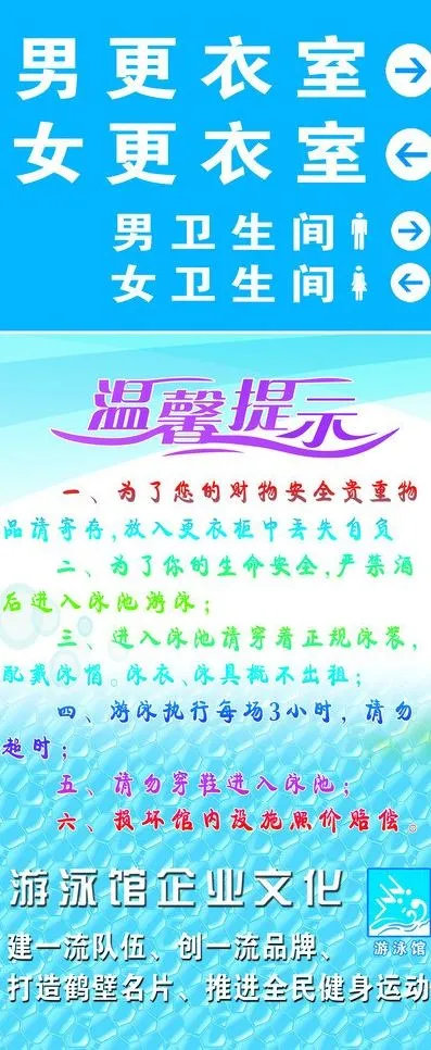 游泳馆指示图图片(2154X4847(DPI:72))psd模版下载