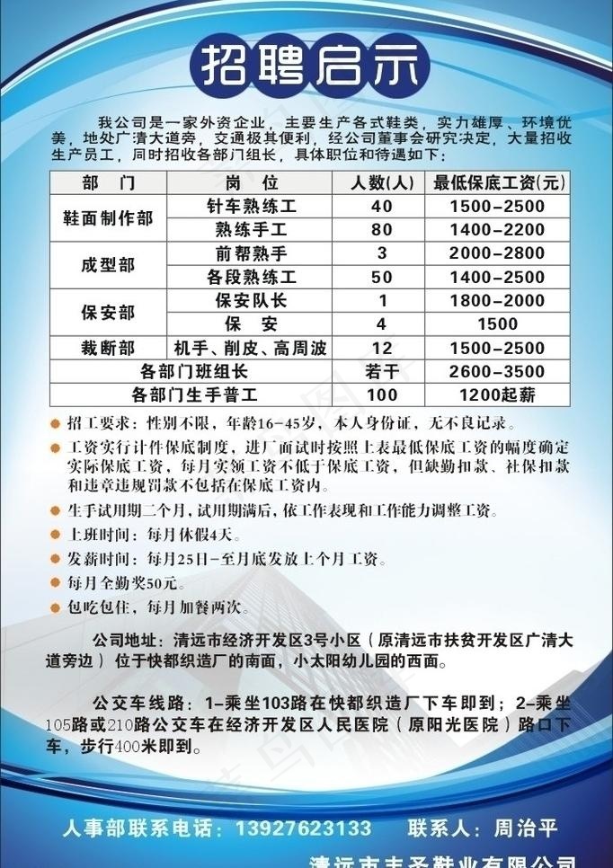 鞋厂招聘图片cdr矢量模版下载