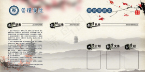 学校办公室古典水墨展板