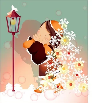 圣诞小孩矢量素材