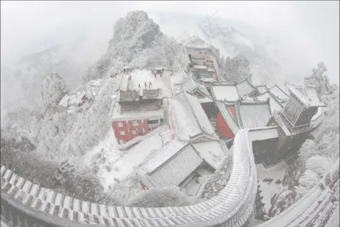 武当山金鼎雪景 武当山金鼎雪景