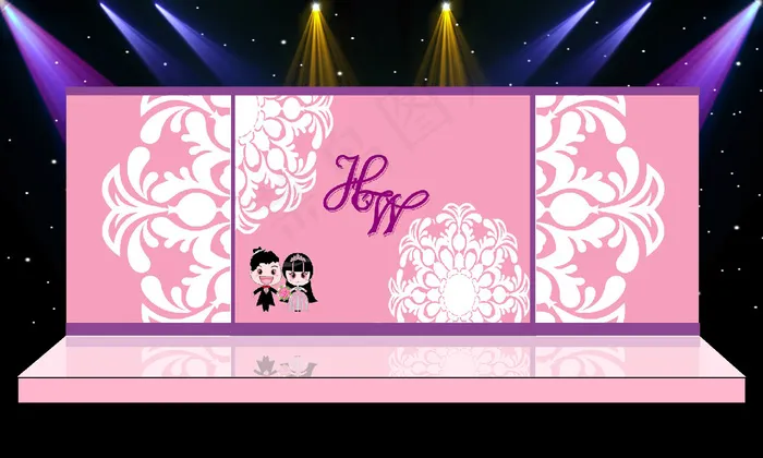 粉色舞台背景psd模版下载