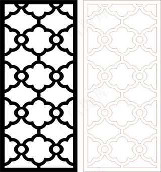 矢量镂空花纹边框底纹中式