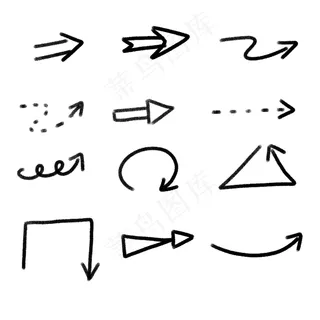 箭头矢量素材黑白免扣元素