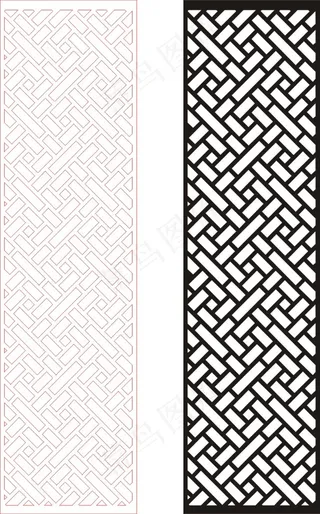 矢量镂空花纹边框底纹中式