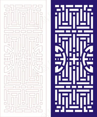 矢量镂空花纹边框底纹中式