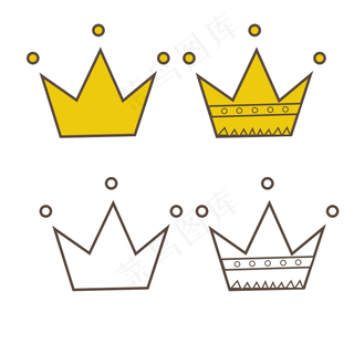 卡通皇冠矢量素材原创手绘免扣元素