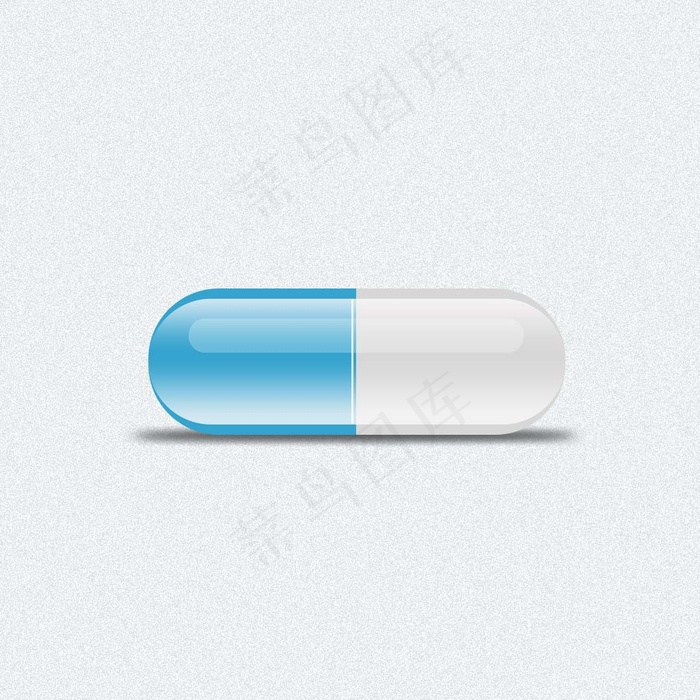 免扣蓝白色胶囊psd模版下载