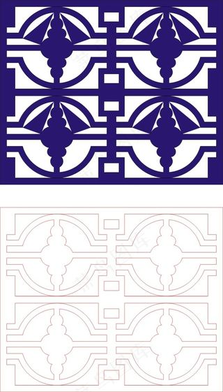 矢量镂空花纹边框底纹中式