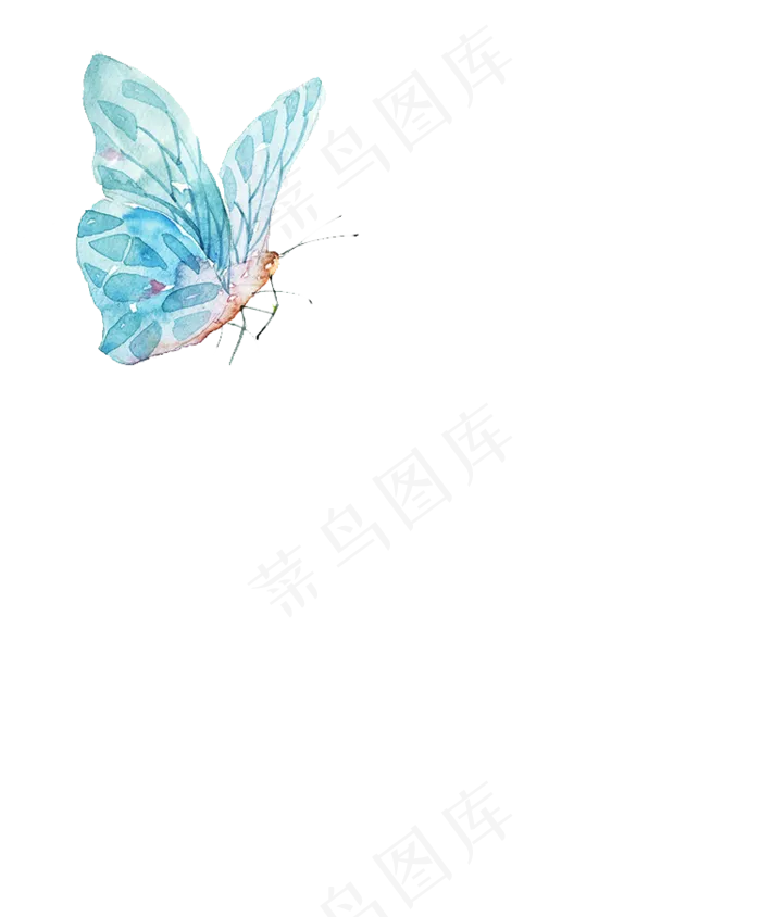  水彩,创意,蓝色,蝴蝶