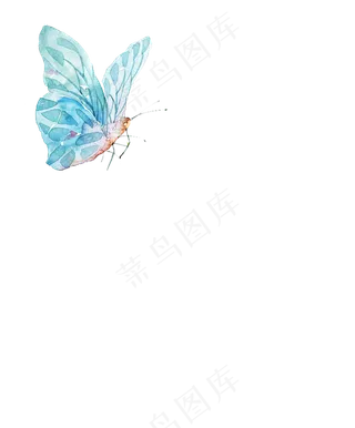  水彩,创意,蓝色,蝴蝶