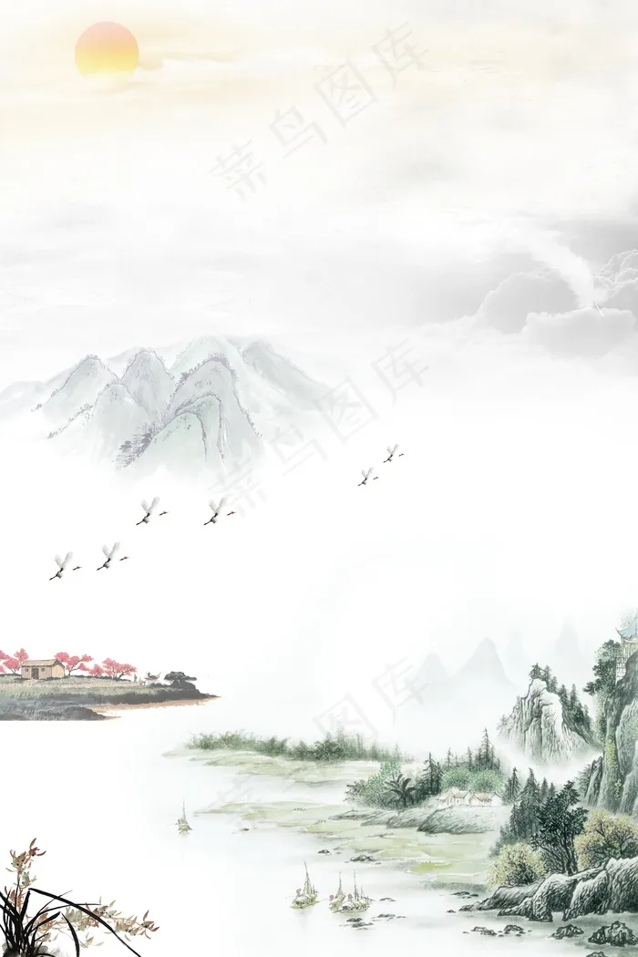 中国风 中国风背景图片psd模版下载