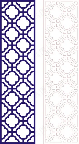 矢量镂空花纹边框底纹中式