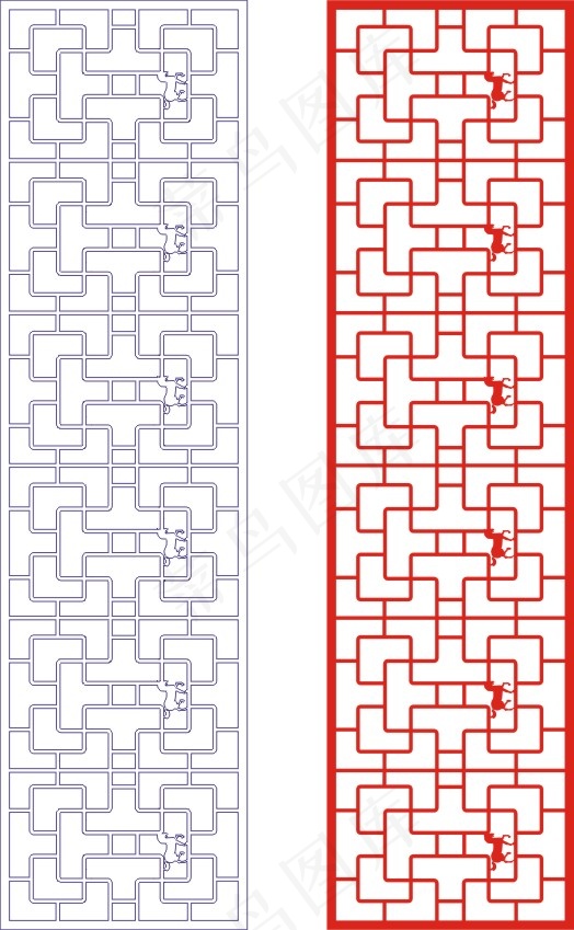 矢量镂空花纹边框底纹中式
