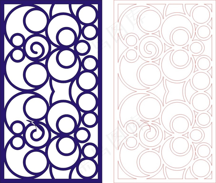 矢量镂空花纹边框底纹中式