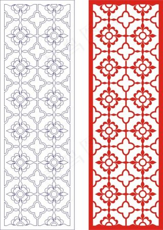 矢量镂空花纹边框底纹中式