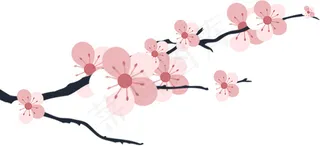 桃花 桃花树枝 手绘桃花