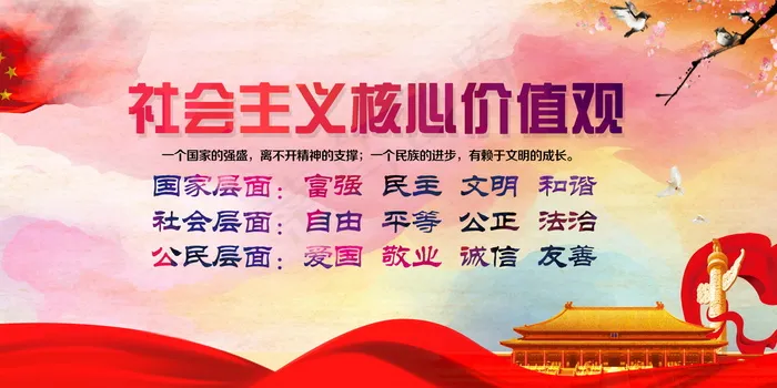 *核心价值观psd模版下载