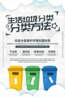 简约清爽垃圾分类宣传海报