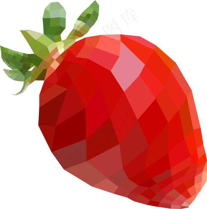 多边形草莓免扣元素