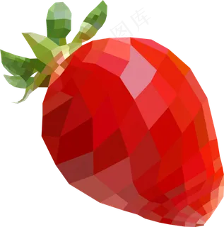 多边形草莓免扣元素