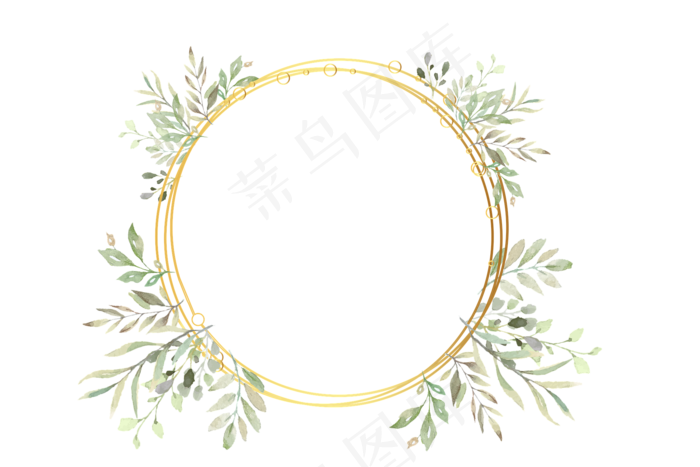 小清新花鸟圆形边框