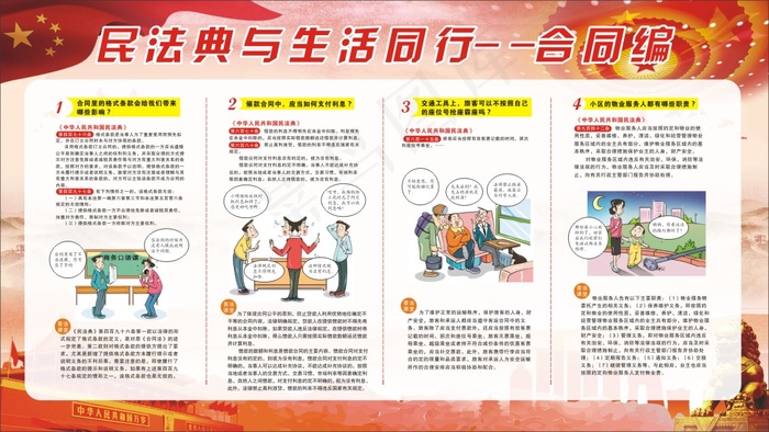 民法典之合同编党建企业活动宣传栏展板cdr矢量模版下载