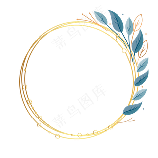 小清新|花鸟圆形边框