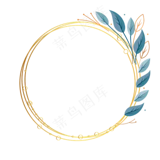 小清新|花鸟圆形边框