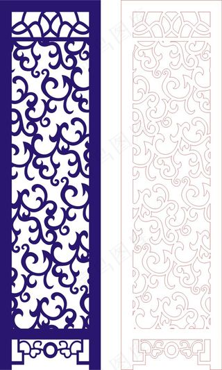 矢量镂空花纹边框底纹中式