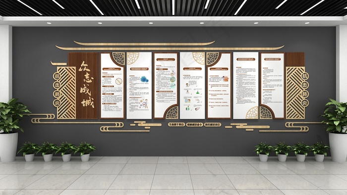 预防指南新冠疫情医疗文化墙cdr矢量模版下载