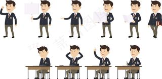 男学生矢量图