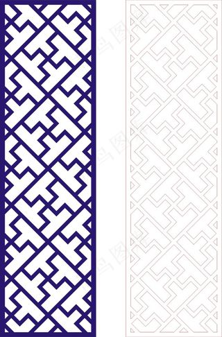 矢量镂空花纹边框底纹中式