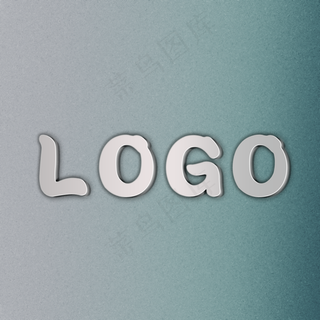 银色金属logo样机
