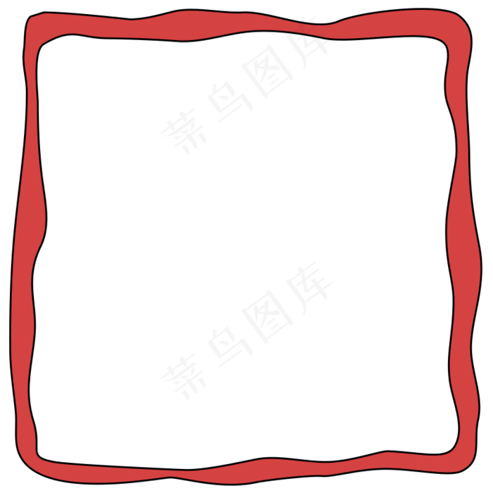 红色不规则矩形边框