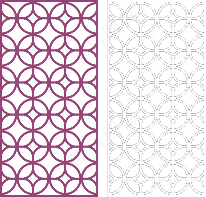 矢量镂空花纹边框底纹中式