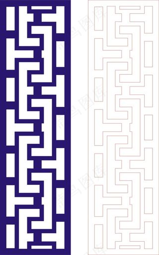 矢量镂空花纹边框底纹中式