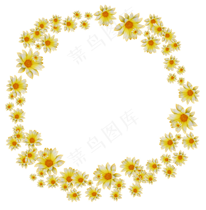 菊花 花环psd模版下载