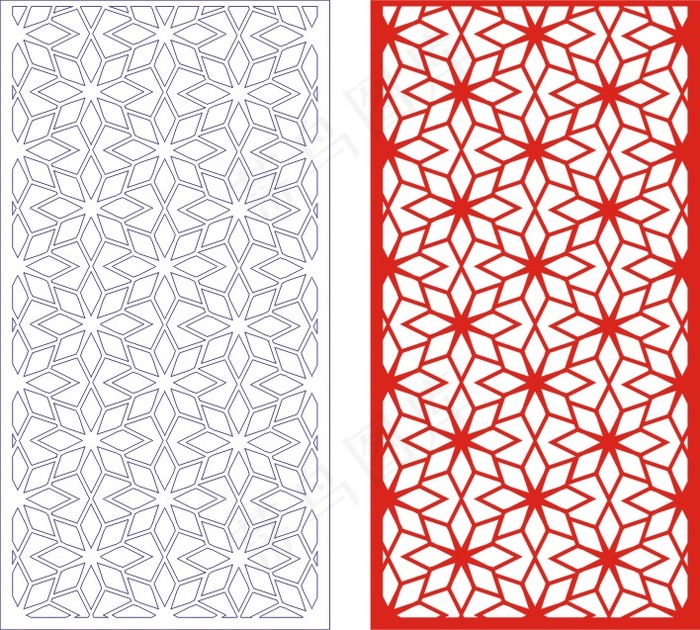 矢量镂空花纹边框底纹中式