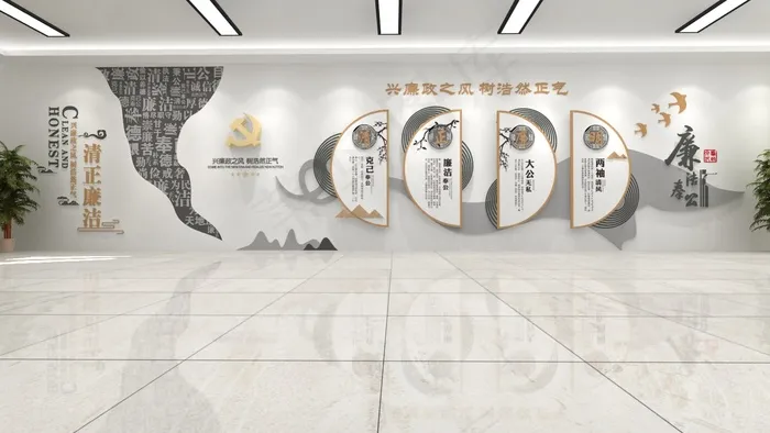 党建文化墙cdr矢量模版下载