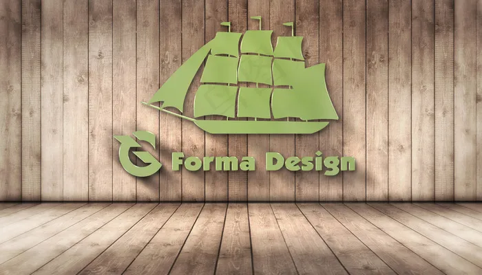 木质底logo样机psd模版下载
