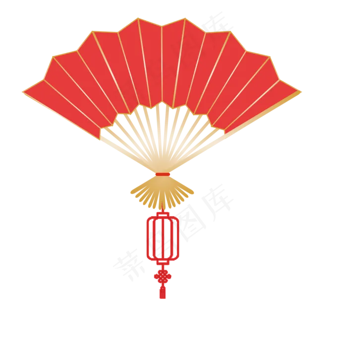金边红色折扇psd模版下载